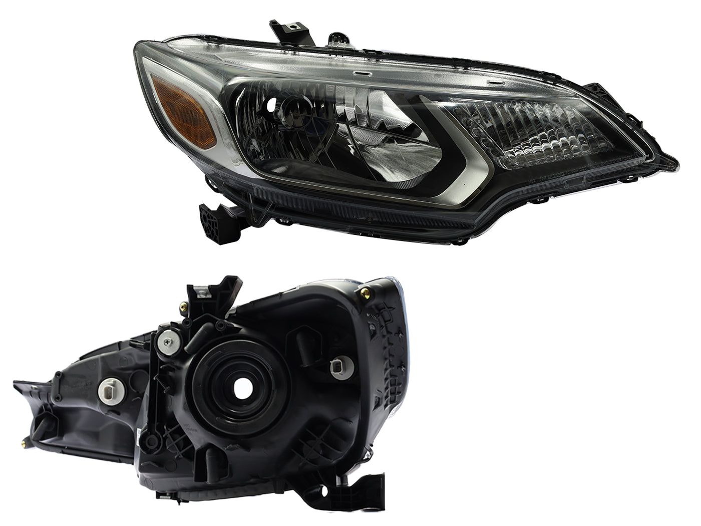 FARO DER F/NEGRO C/MICA AMBAR