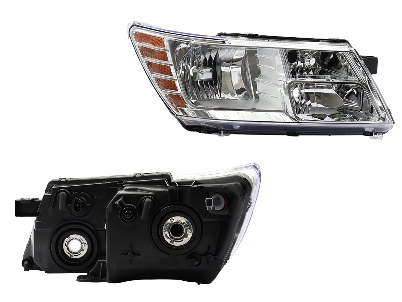 FARO DER F/CROMADO C/MICA AMBAR