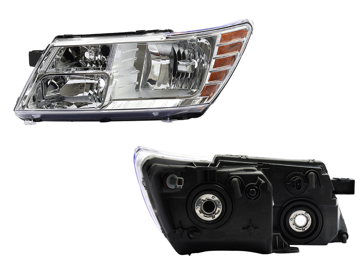 FARO IZQ F/CROMADO C/MICA AMBAR