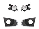 KIT FARO AUX C/REJILLAS NEGRAS FILO CROMO C/FOCOS