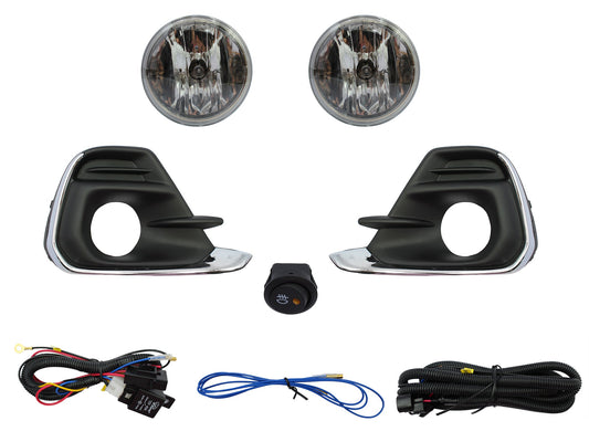 KIT FARO AUX S/CABLES C/REJILLAS NEGRAS FILO CROMO C/FOCOS (NUEVA LINEA)