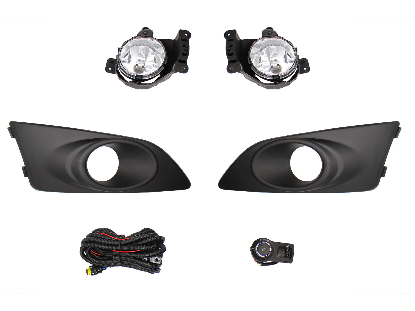 KIT FARO AUX C/CABLES C/REJILLAS NEGRAS C/FOCOS