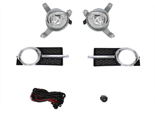 KIT FARO AUX C/CABLES C/REJILLAS ARILLO CROMO C/FOCOS