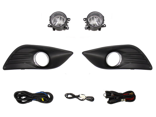 KIT FARO AUX C/CABLES C/REJILLAS ARILLO CROMO C/FOCOS