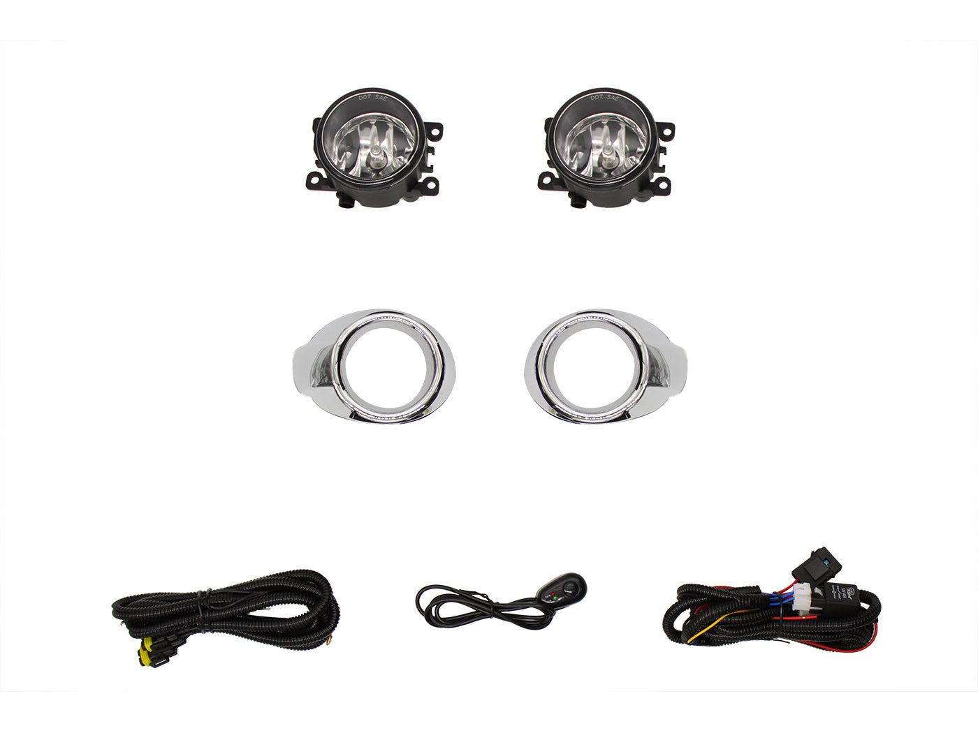 KIT FARO AUX C/CABLES C/ARILLO CROMO C/FOCOS