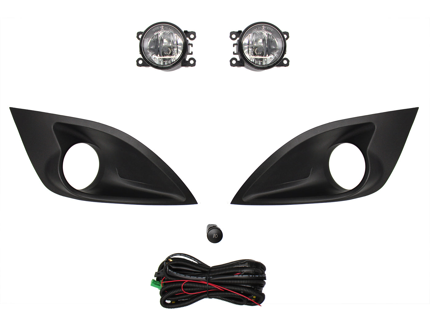 KIT FARO AUX C/CABLES C/REJILLAS NEGRAS C/FOCOS 4PTAS