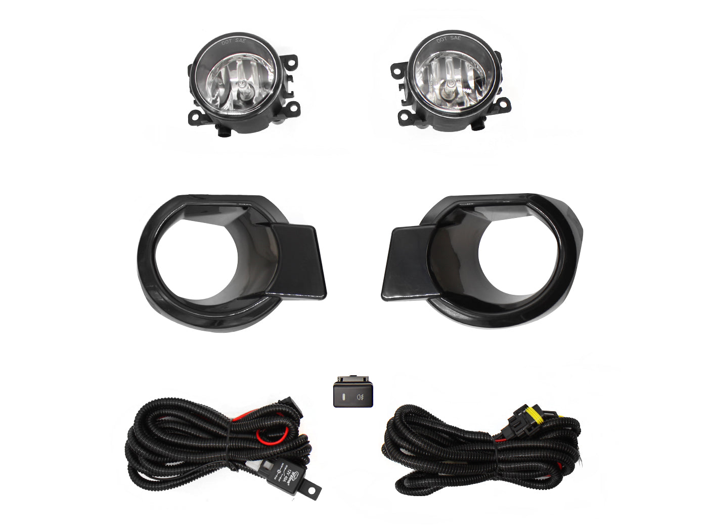 KIT FARO AUX C/CABLES C/REJILLAS NEGRAS C/FOCOS