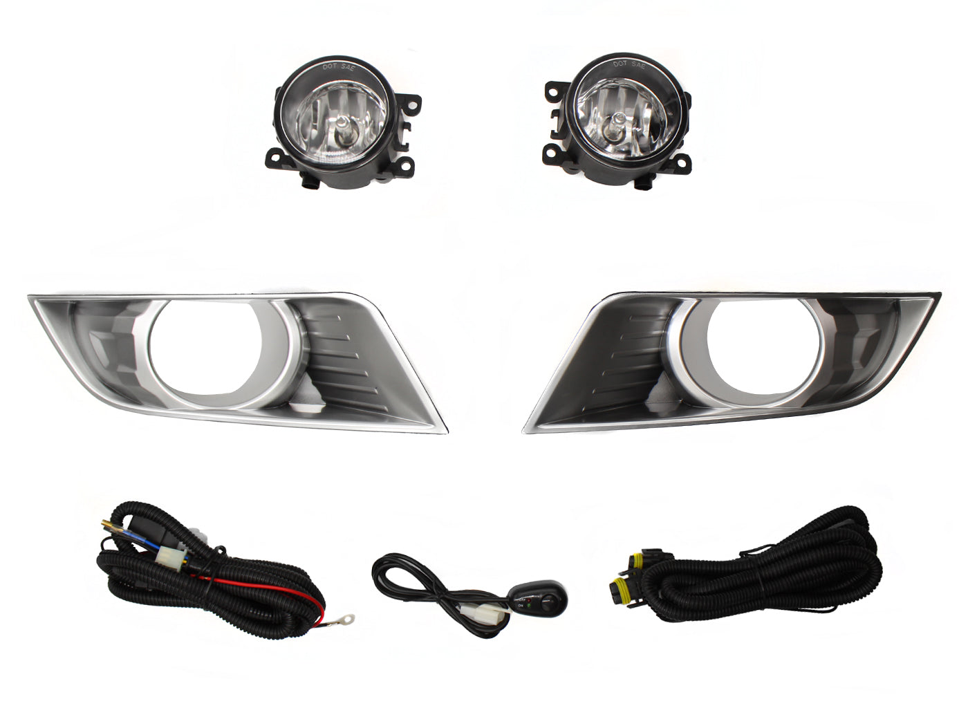 KIT FARO AUX C/CABLES C/REJILLAS PLATAS C/FOCOS (LUJO)