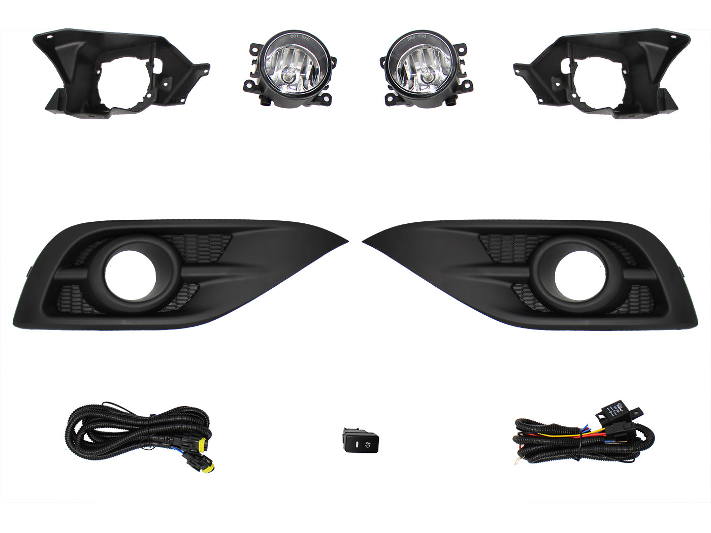 KIT FARO AUX C/CABLES C/REJILLAS NEGRAS C/BASES C/FOCOS