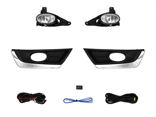 KIT FARO AUX C/CABLES C/REJILLAS NEGRAS C/FILO CROMO C/FOCOS