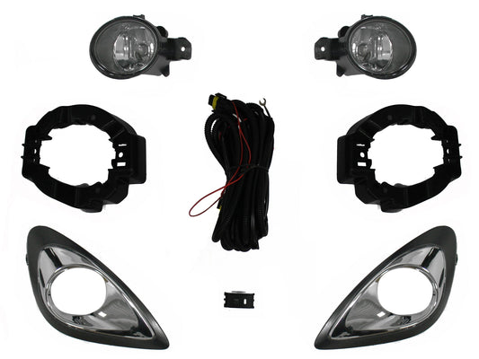 KIT FARO AUX C/CABLES C/BASES C/REJILLAS NEGRAS FILO CROMO C/FOCOS