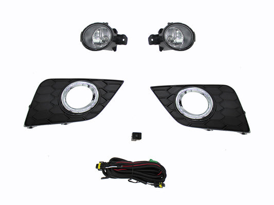 KIT FARO AUX C/CABLES C/REJILLAS ARILLO CROMO C/FOCOS