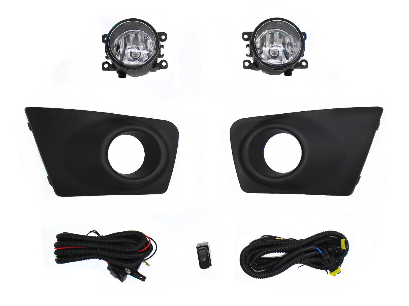 KIT FARO AUX C/CABLES C/REJILLAS NEGRAS C/FOCOS