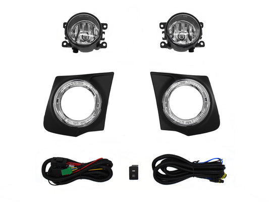 KIT FARO AUX C/CABLES C/REJILLAS ARILLO CROMO C/FOCOS