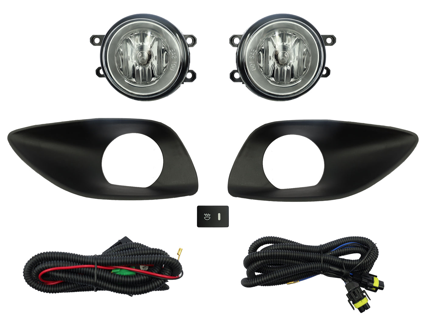 KIT FARO AUX C/CABLES C/REJILLAS NEGRAS C/FOCOS 4PTAS