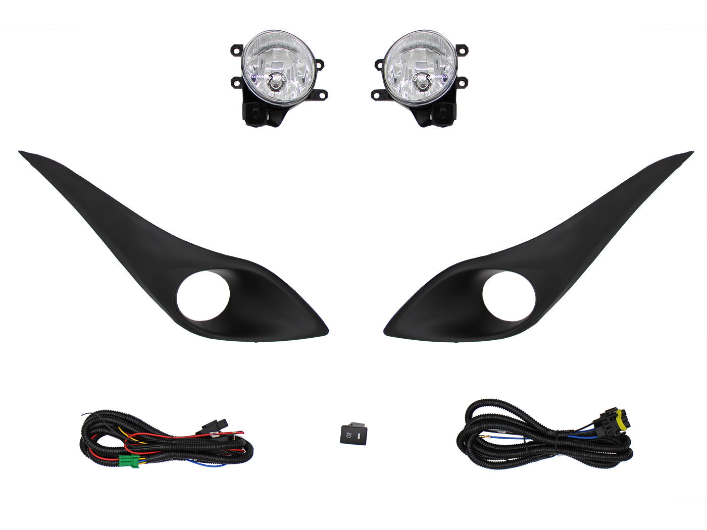 KIT FARO AUX C/CABLES C/REJILLAS NEGRAS C/FOCOS 4PTAS