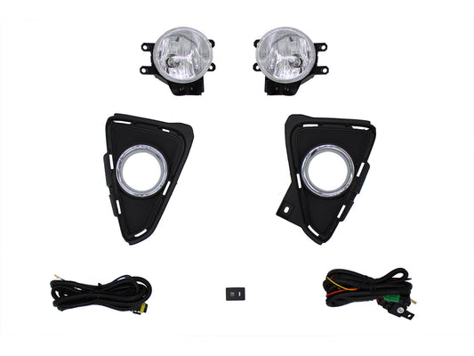 KIT FARO AUX C/CABLES C/REJILLAS ARILLO CROMO C/FOCOS