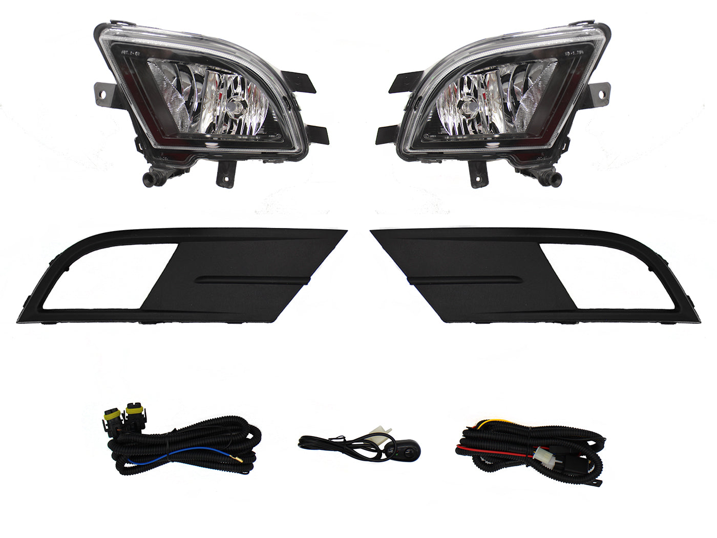 KIT FARO AUX C/CABLES C/REJILLAS NEGRAS C/FOCOS