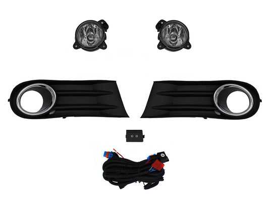 KIT FARO AUX C/CABLES C/REJILLAS ARILLO CROMO C/FOCOS (SAVEIRO 10-13)