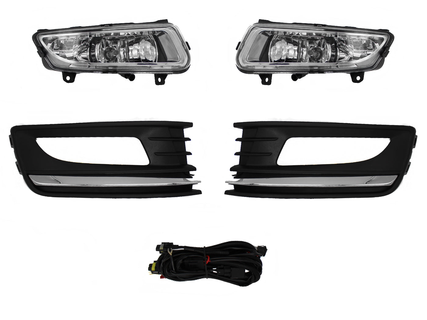 KIT FARO AUX C/CABLES C/REJILLAS FILO CROMO C/FOCOS