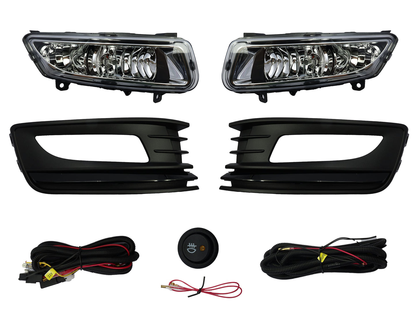 KIT FARO AUX C/CABLES C/REJILLAS FILO NEGRO C/FOCOS