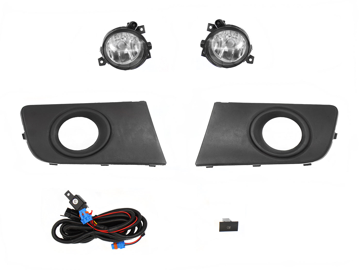 KIT FARO AUX C/CABLES C/REJILLAS NEGRAS C/FOCOS