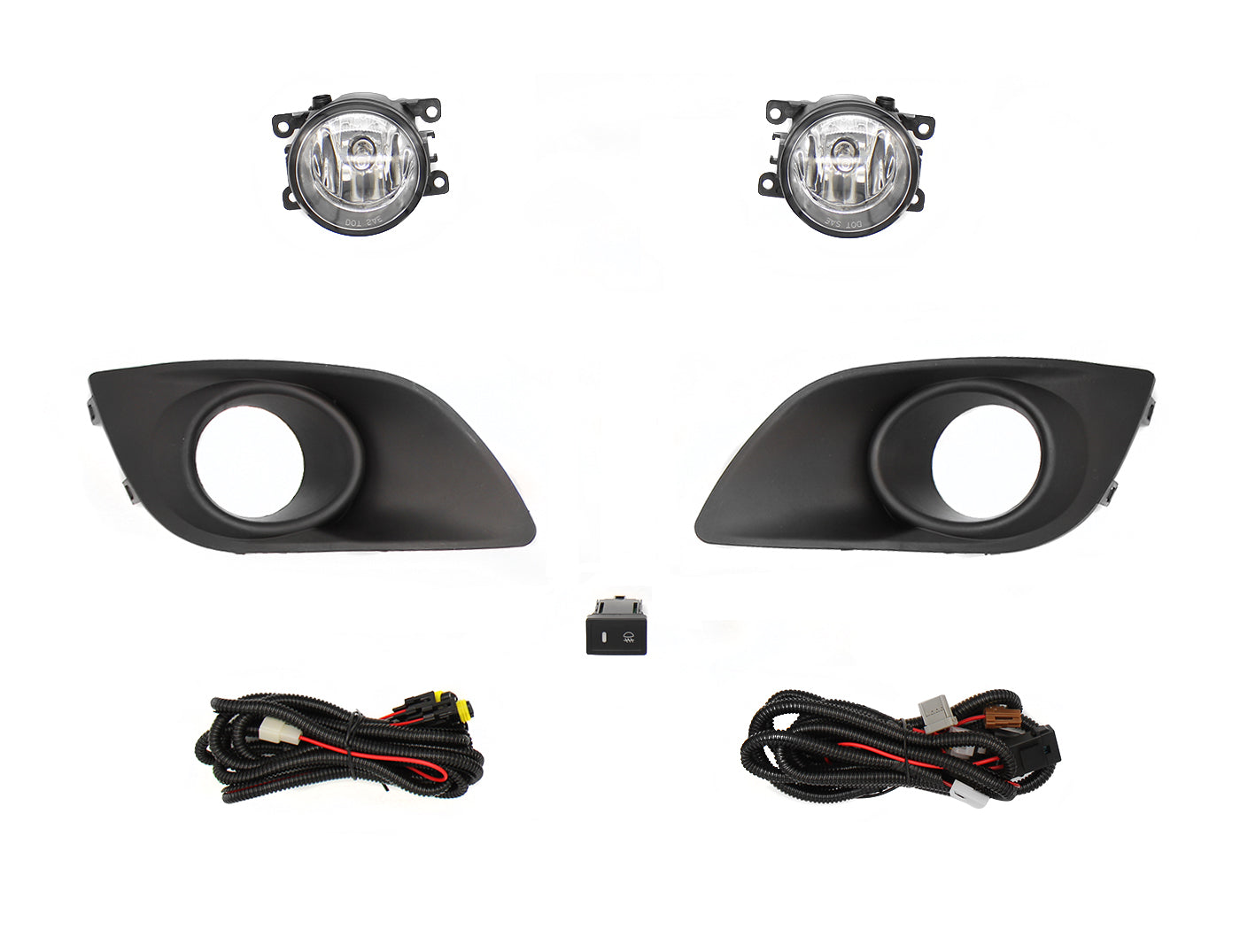 KIT FARO AUX C/CABLES C/REJILLAS NEGRAS C/FOCOS