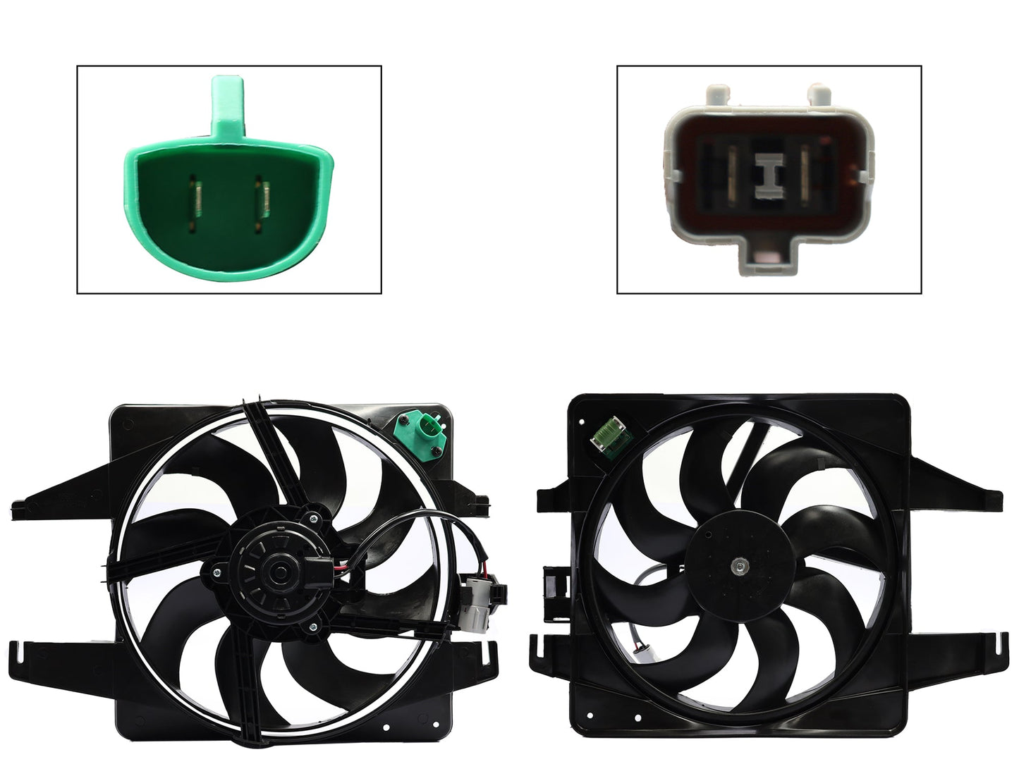 MOTOVENTILADOR COMPLETO P/RADIADOR C/TOLVA 2PINES S/RESISTENCIA