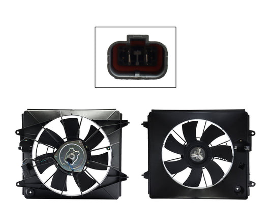 MOTOVENTILADOR COMPLETO P/AIRE ACONDICIONADO C/TOLVA 2PINES S/RES (FIT 1.5L 06-08)