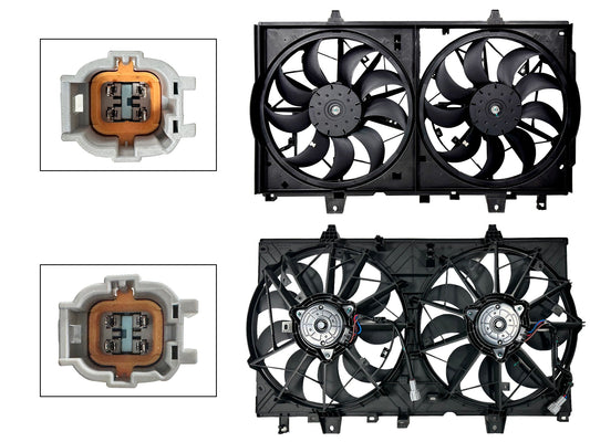 MOTOVENTILADOR COMPLETO C/S AIRE C/TOLVA 4PINES S/RESISTENCIA 2CONECTORES (RN KOLEOS 17-22) (2ASPAS)