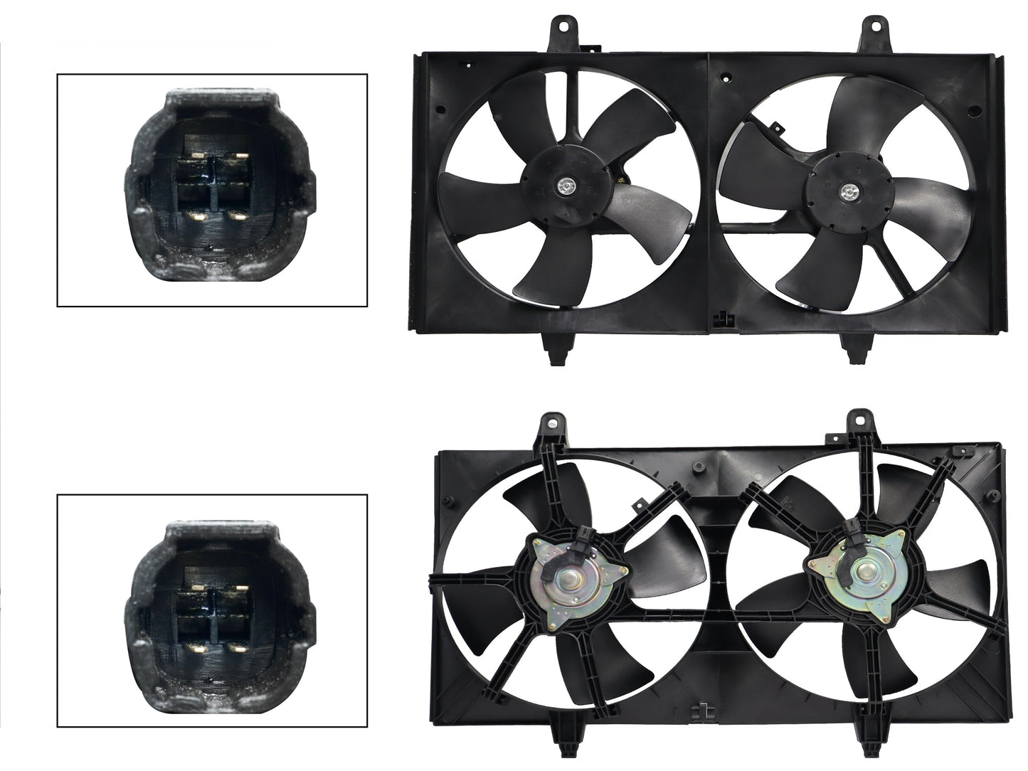 MOTOVENTILADOR COMPLETO C/AIRE C/TOLVA 4PINES S/RES 2CONECTORES (MAXIMA 04-08) (2ASPAS)