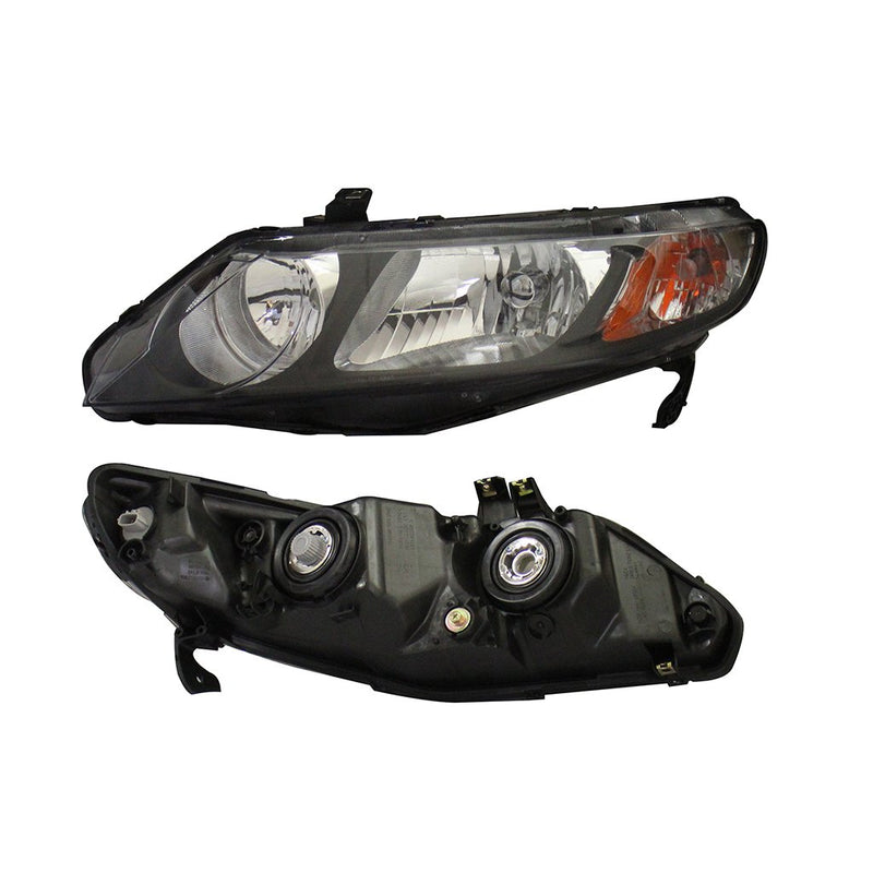 FARO IZQ F/NEGRO C/MICA AMBAR (HYBRIDO) 4PTAS CIVIC SEDAN 2006 -2011